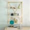 Hello Honey® 24" Wood & Gold Rectangle Wall Shelf